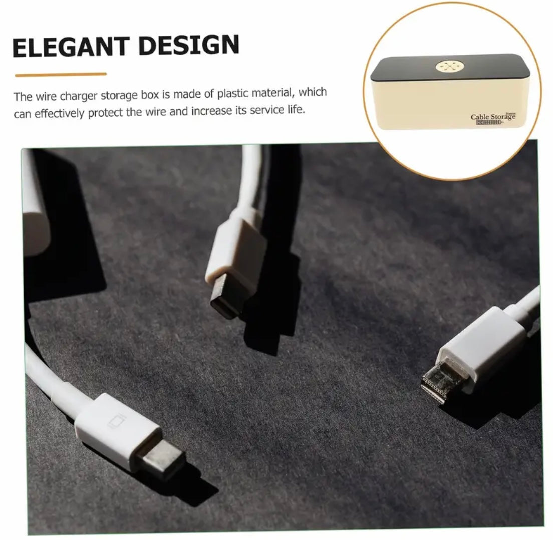 1pc Cable Storage Box, Desktop Charging Cable Data Storage Case