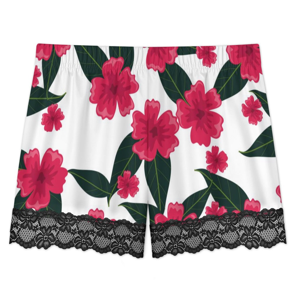 Lace-trimmed camisole and shorts pajama set