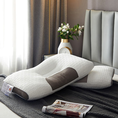 Light Luxury SPA Massage Pillow Single Pillow Core Neck Protection Adult Sleep Pillow Fiber Zone Massage Cervical Pillow Dormito