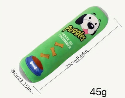 1pc Chip Can Design Pet Grinding Teeth Squeaky Plush Toy