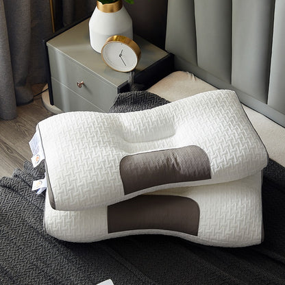 Light Luxury SPA Massage Pillow Single Pillow Core Neck Protection Adult Sleep Pillow Fiber Zone Massage Cervical Pillow Dormito