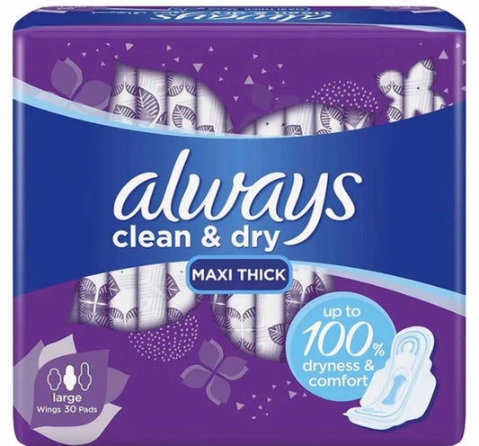 Always clean and dry Maxi thick