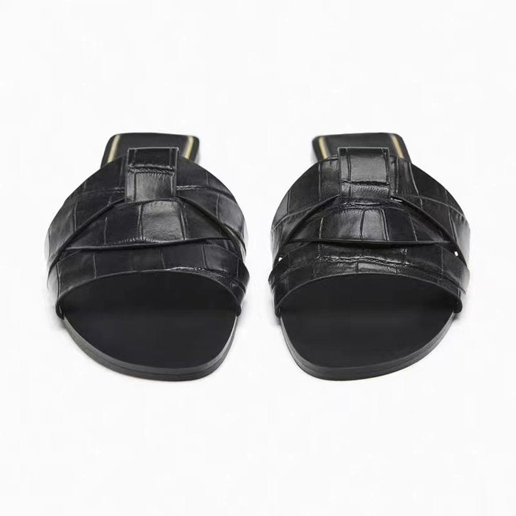 European and American style women's shoes, flat sandals, comfortable outer wear, simple style women's shoes