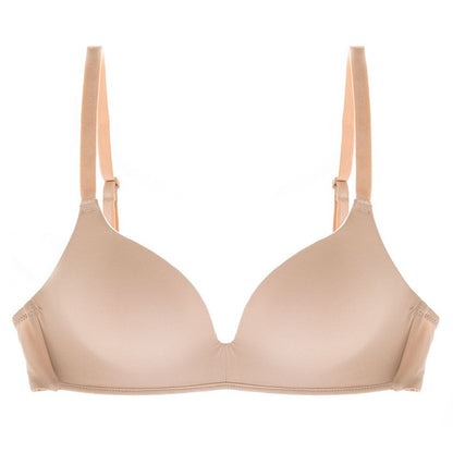 Japanese Light Clothing Without Trace Underwear Women Without Steel Ring Large Chest Show Small Students Thin Triangle Cup Light Bra