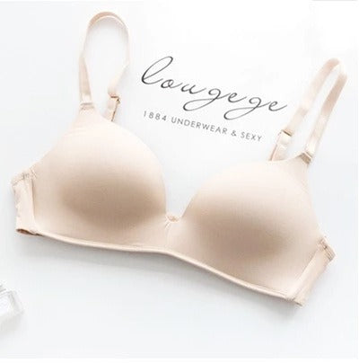 Japanese Light Clothing Without Trace Underwear Women Without Steel Ring Large Chest Show Small Students Thin Triangle Cup Light Bra