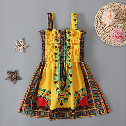 Girls' Bohemian Suspender Dress Children's Clothing