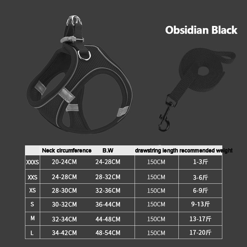 Vest Pet Leash Cat Dog Chest Strap Breathable Reflective Dog Walking Chain
