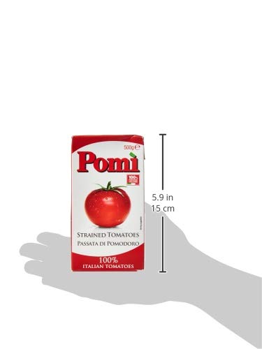 Pomi Passata, ,Made from 100% Strained Italian Tomatoes, Authentic Italian Tomato Puree - 500 g