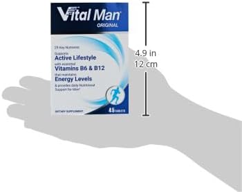 VITAL MEN Original Active Lifestyle Support | With Vitamins B6 & B12 & 29 Key 45 Tablets