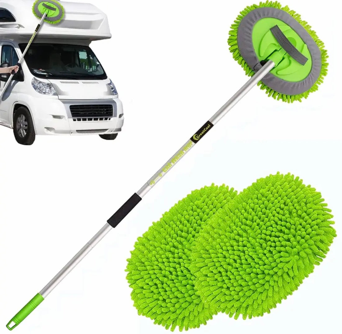 157.48cm Car Wash Brush Kit With Long Handle, Scratch Free Mop Cleaning Mitt Suitable For Washing Cars Truck