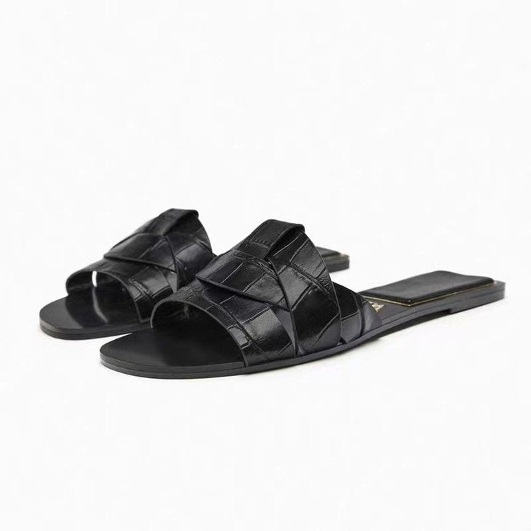 European and American style women's shoes, flat sandals, comfortable outer wear, simple style women's shoes