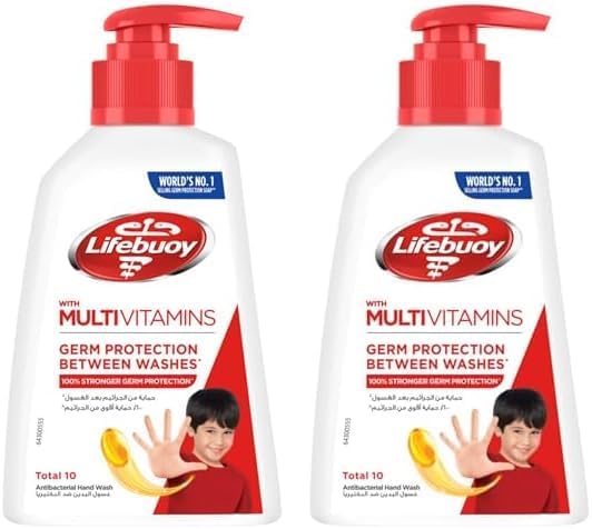 LIFEBUOY Hand Wash, Total 10, for 100% stronger germ protection* in 10 seconds, 180 ML (Pack of 2)