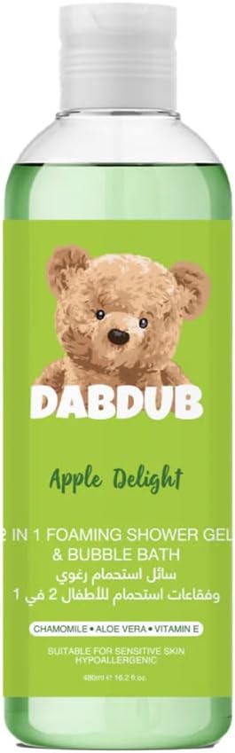 Dabdub Apple Delight 2 in 1 Foaming Shower Gel & Bubble Bath 480ml