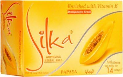 Silkas Papaya Soap Herbal Skin Whitening, 3 Piece