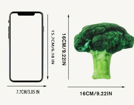 Brocolli Food Design Squeaky Plush Toy