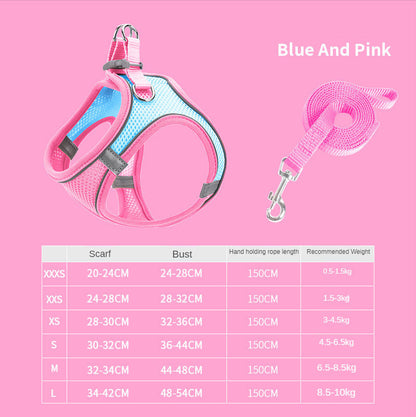 Vest Pet Leash Cat Dog Chest Strap Breathable Reflective Dog Walking Chain