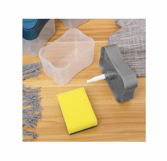 Dishwashing Sponge Soap Dispenser Grey 9.1x10.2x14cm