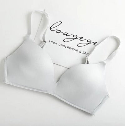 Japanese Light Clothing Without Trace Underwear Women Without Steel Ring Large Chest Show Small Students Thin Triangle Cup Light Bra