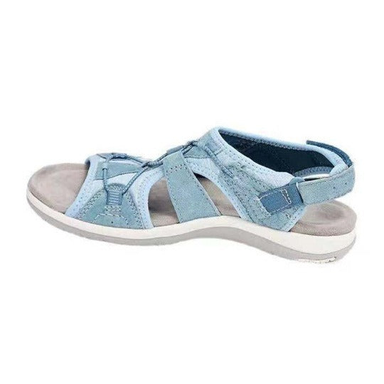 Women's sandals summer new round head breathable casual sandals large size flat beach sandals