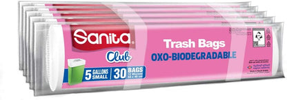 Sanita Club Trash Bags Biodegrdable 5 Gallons,150 Bags