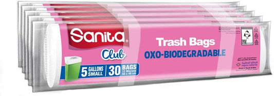 Sanita Club Trash Bags Biodegrdable 5 Gallons,150 Bags