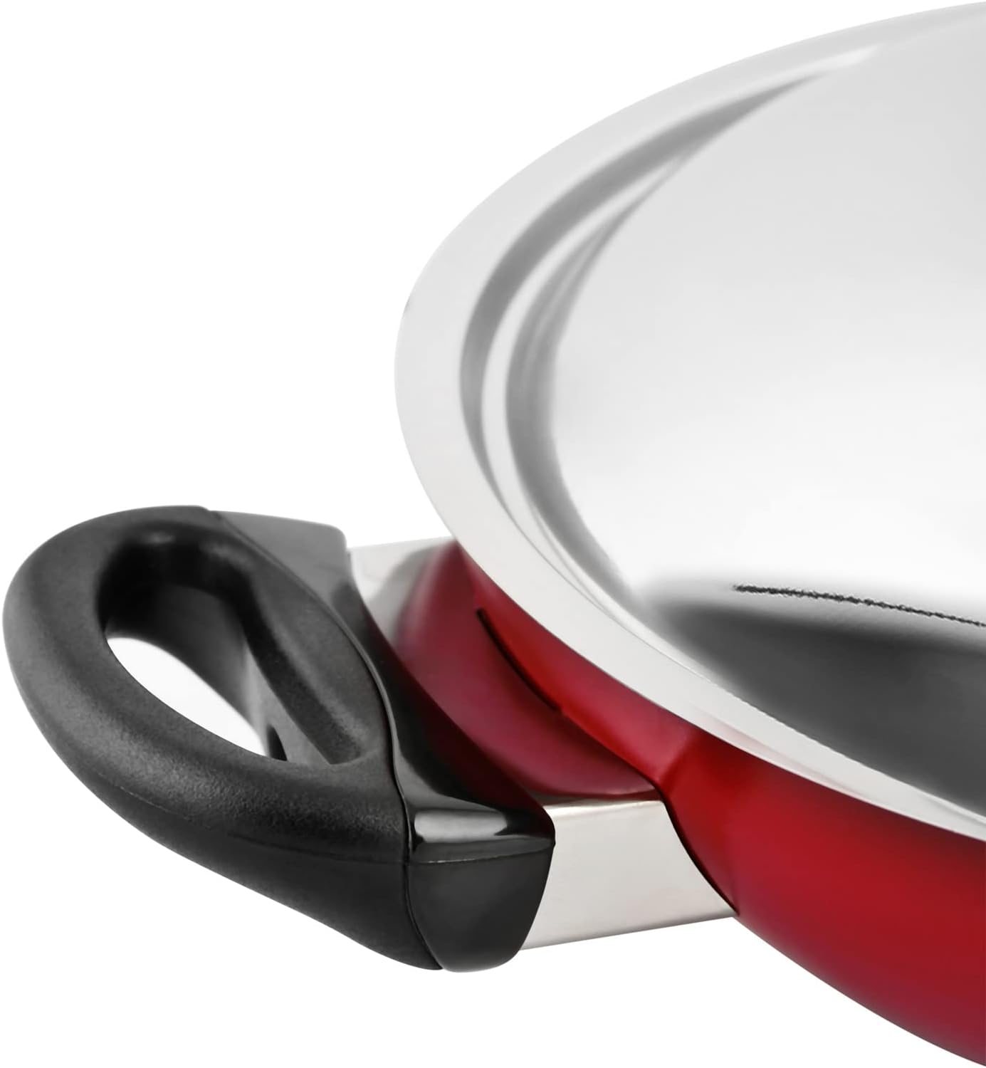 Prestige Classique 3X Ultra Tough Covered Wok Kadai, Red 12 Inch 30CM PR21500