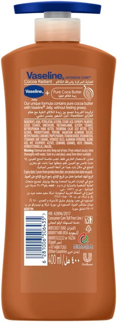 Vaseline Body Lotion Cocoa Radiant with Cocoa Butter 400ml
