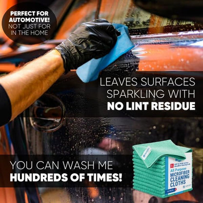 Microfiber Wholesale 12" x 12" MW Pro Multi-Surface Cleaning Cloths | Gray - 12 Pack | Premium Towels for Cleaning Glass, Kitchens, Bathrooms, Automotive, Supplies & Products
