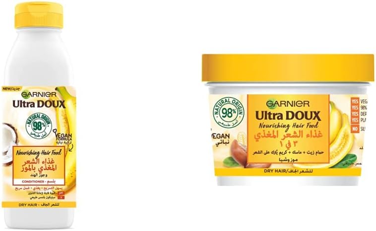Garnier Ultra Doux Nourishing Banana Hair Food Conditioner For Dry Hair 350Ml