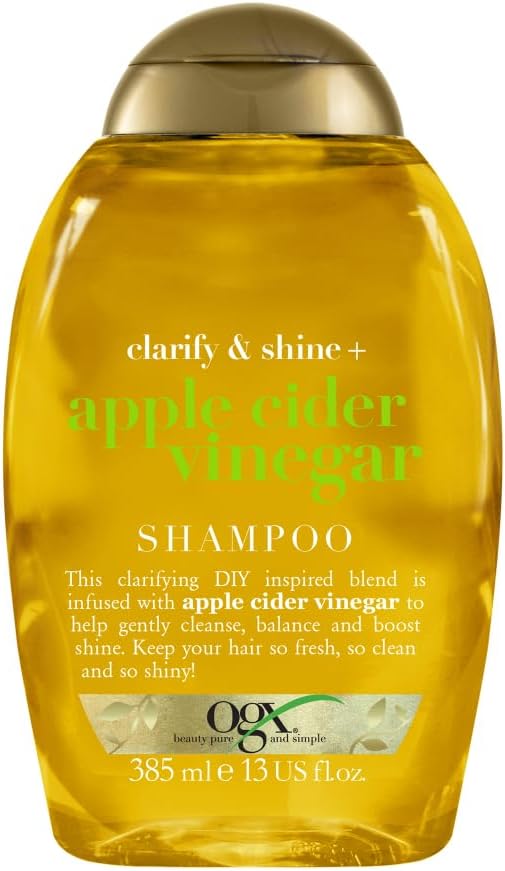 OGX Clarify & Shine+ Apple Cider Vinegar Shampoo with Anti-Dandruff Formula (1x 385ml),