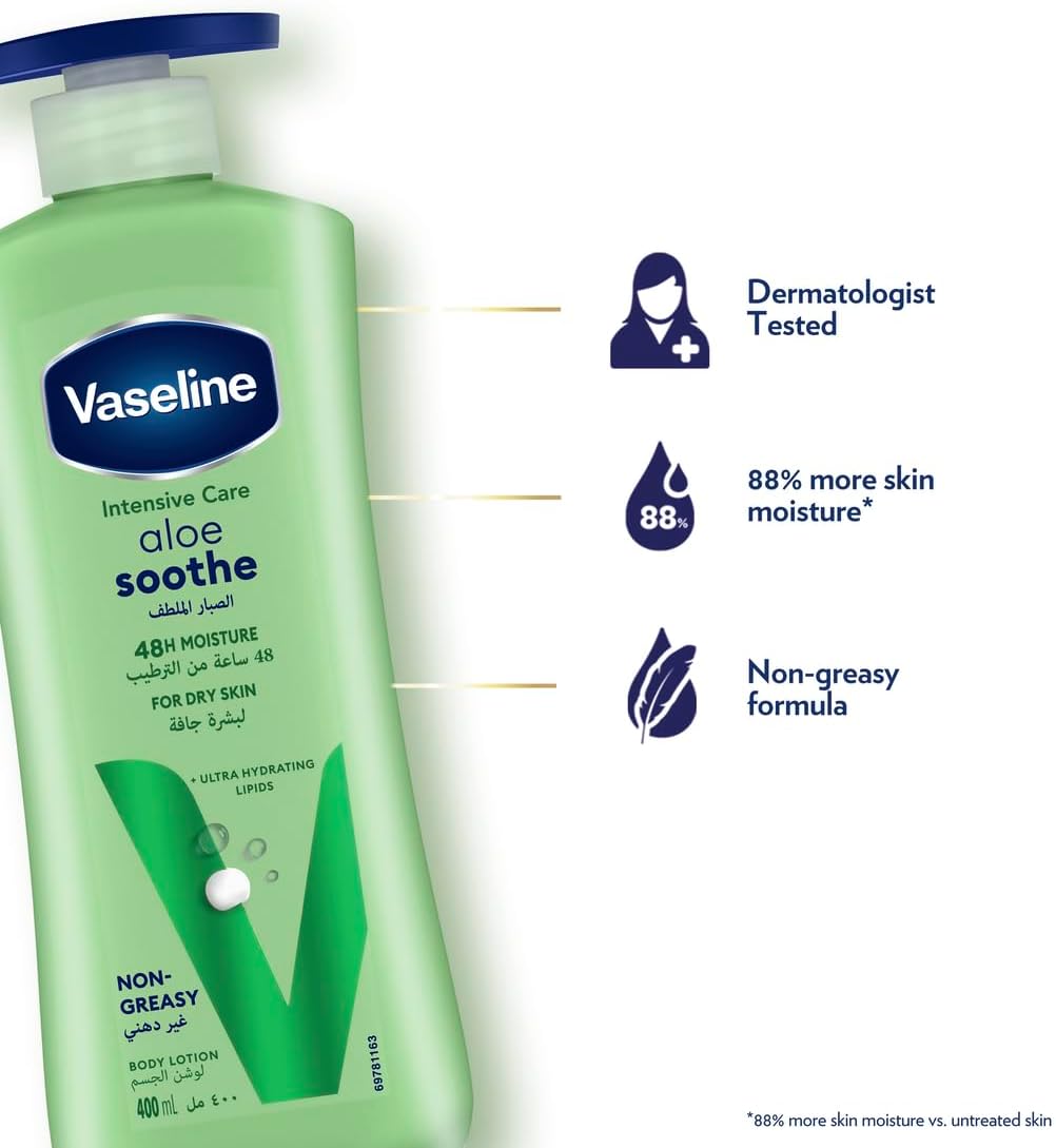 VASELINE Body Lotion Aloe Soothe , 400ml