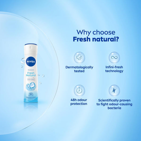 Nivea Deodorant, Fresh Natural, Women, 150 ml