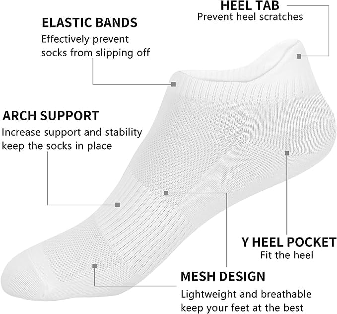 10 Pairs Ankle Socks for Women and Men, Thin Soft Athletic Low Cut Socks With Tab