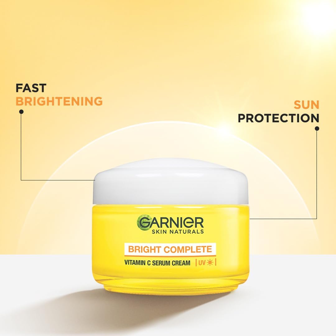 Garnier Skin Naturals Bright Complete Vitamin C Serum UV Cream Vitamin C Day Cream for Sun Protection and Skin Brightening - Suitable For all Skin Types, 45g