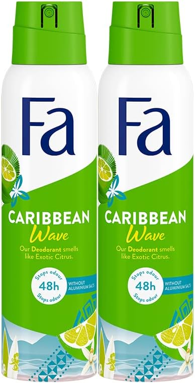FA Deodorant Spray Caribbean Lemon 150ml, Pack of 2