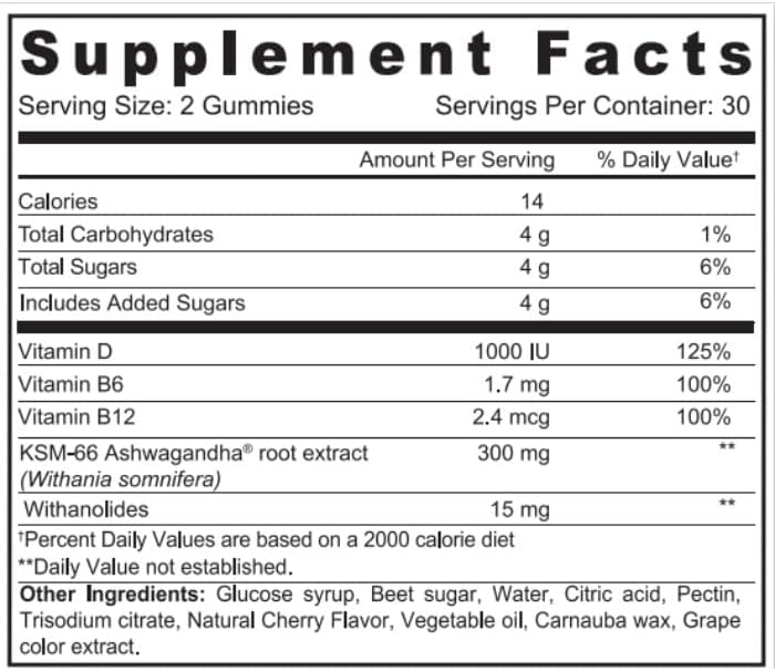 Sunshine Nutrition Good Gummies Ashwagandha | Promotes Healthy Stress Response | Balances Mood | Promotes a Calm Mind | Cherry Flavor | 60 Pcs