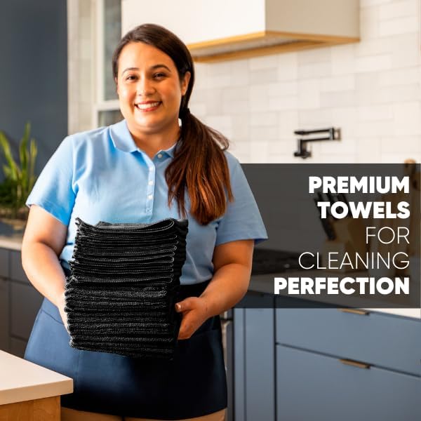 Microfiber Wholesale 12" x 12" MW Pro Multi-Surface Cleaning Cloths | Gray - 12 Pack | Premium Towels for Cleaning Glass, Kitchens, Bathrooms, Automotive, Supplies & Products