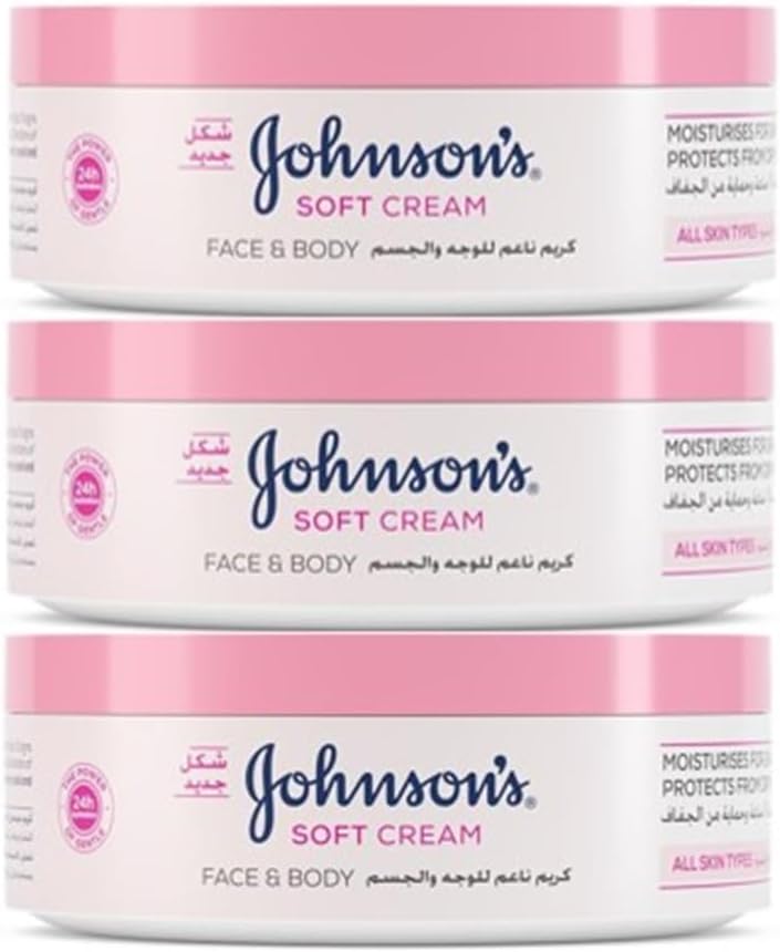 Johnson’s 24 Hour Moisture Soft Cream, Pack of 3x200ml