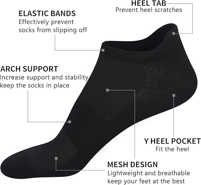 10 Pairs Ankle Socks for Women and Men, Thin Soft Athletic Low Cut Socks With Tab