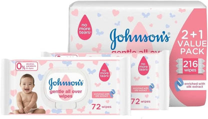 Johnson's Baby Wipes 2+1 (72) wipes