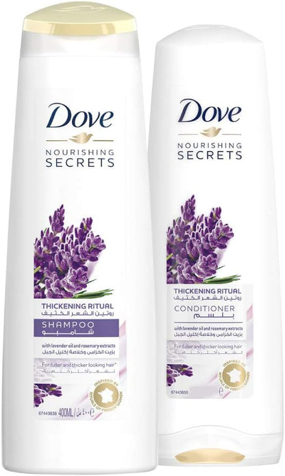 Dove Thickening Ritual Shampoo Lavender, 400ml + Dove Conditioner, 320ml
