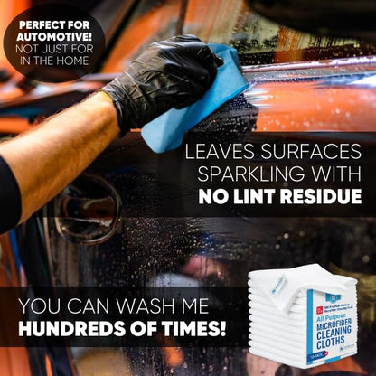 Microfiber Wholesale 12" x 12" MW Pro Multi-Surface Cleaning Cloths | Gray - 12 Pack | Premium Towels for Cleaning Glass, Kitchens, Bathrooms, Automotive, Supplies & Products