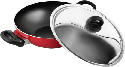 Prestige Classique 3X Ultra Tough Covered Wok Kadai, Red 12 Inch 30CM PR21500