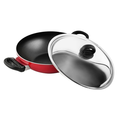 Prestige Classique 3X Ultra Tough Covered Wok Kadai, Red 12 Inch 30CM PR21500