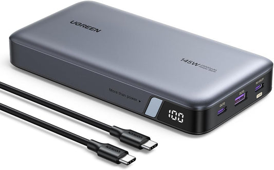 UGREEN Power Bank 20000mAh, 100W Fast Charging Portable Charger, Laptop Charger Portable with 2 USB-C and 1 USB-A Port, Battery Pack for MacBook, Dell, iPhone 16-12 Series, Samsung S25U, iPad, AirPods