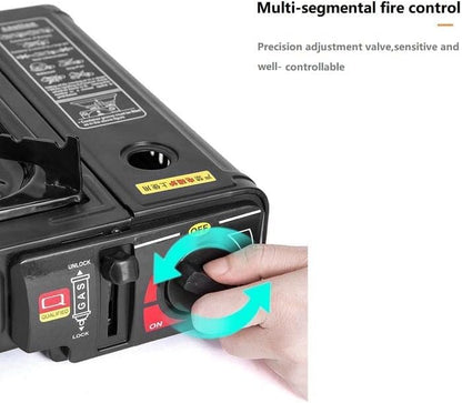 Kenco Vitaly Portable Gas Stove, Black Butane Stove, For Camping, Barbecue, Emergency Gear.