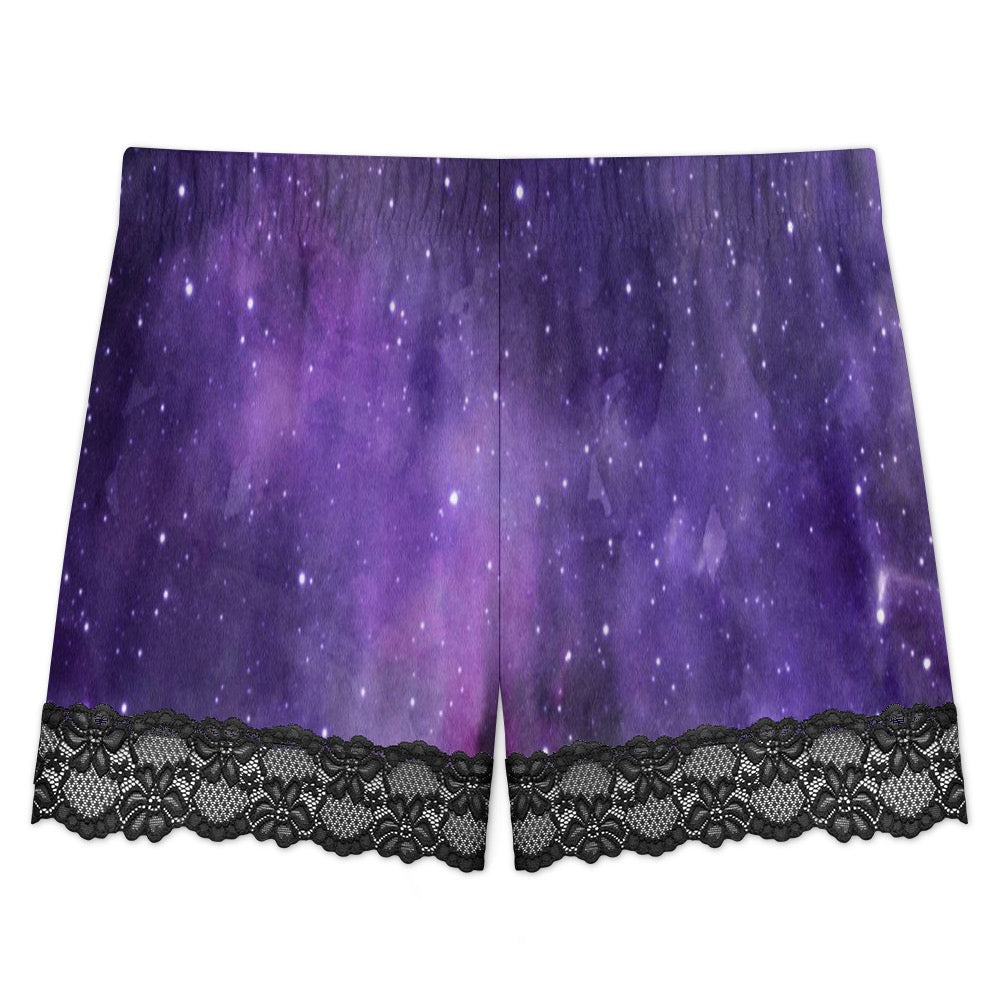 Lace-trimmed camisole and shorts pajama set