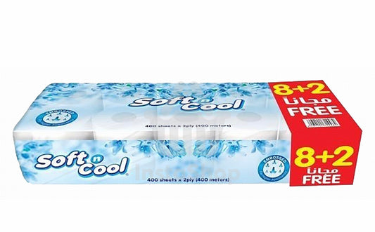Soft n Cool toilet tissues roll 2ply x 200sheets 8 roll +2