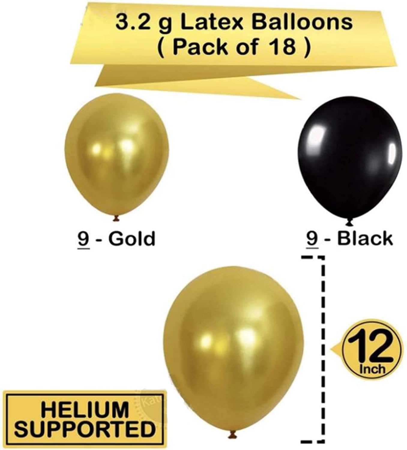 Black,Gold Balloons and Paper Pom Poms Party Supplies for Birthday Decoration With Pale Champagne Metallic Foil Fringe Tinsel Curtain Happy Birthday Party Decoration Backdrop,Black Decoration Kit