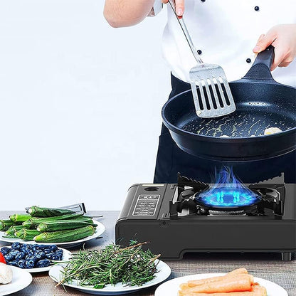 Kenco Vitaly Portable Gas Stove, Black Butane Stove, For Camping, Barbecue, Emergency Gear.
